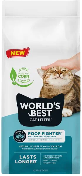 World's Best Cat Litter Multiple Cat Poop Fighter Formula 8lb Bag